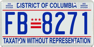 DC license plate FB8271