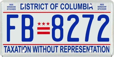 DC license plate FB8272