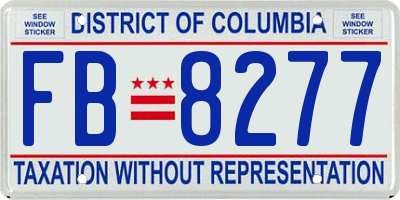 DC license plate FB8277