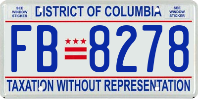 DC license plate FB8278