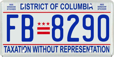 DC license plate FB8290