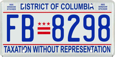 DC license plate FB8298