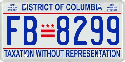 DC license plate FB8299