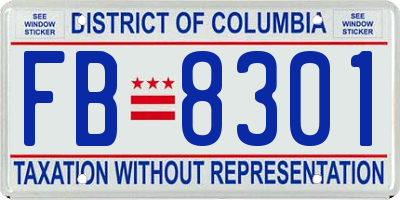 DC license plate FB8301