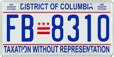 DC license plate FB8310