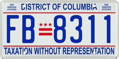 DC license plate FB8311