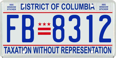 DC license plate FB8312