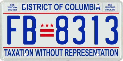 DC license plate FB8313