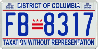 DC license plate FB8317