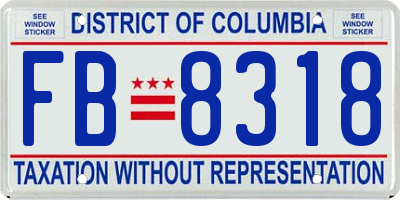 DC license plate FB8318