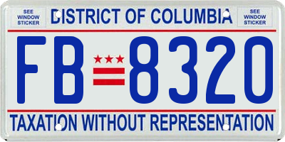 DC license plate FB8320