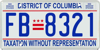 DC license plate FB8321