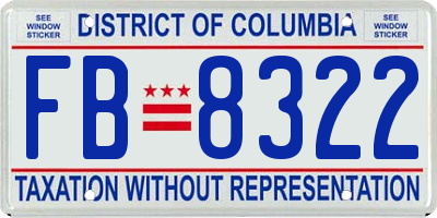 DC license plate FB8322