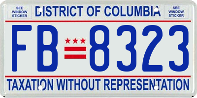 DC license plate FB8323