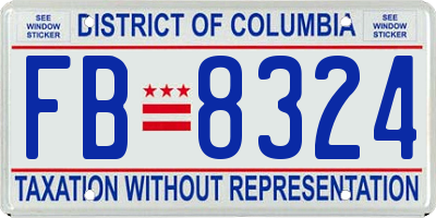 DC license plate FB8324