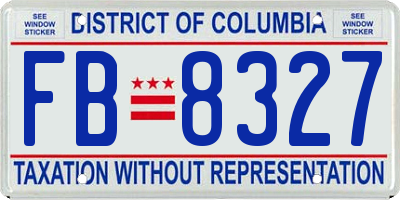 DC license plate FB8327