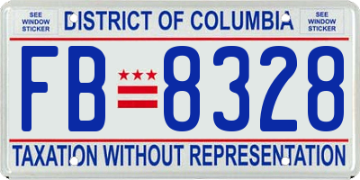 DC license plate FB8328