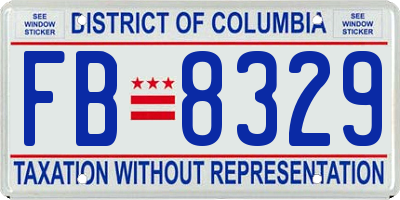 DC license plate FB8329