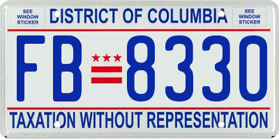 DC license plate FB8330