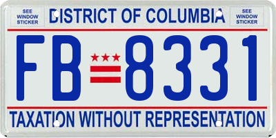 DC license plate FB8331