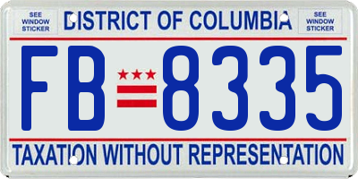 DC license plate FB8335