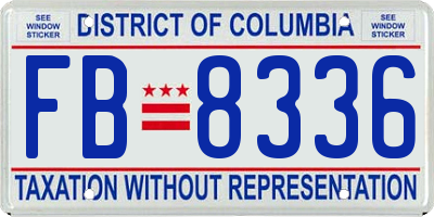 DC license plate FB8336