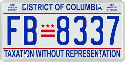 DC license plate FB8337