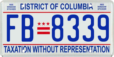 DC license plate FB8339