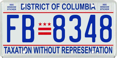 DC license plate FB8348