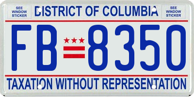 DC license plate FB8350