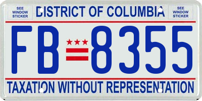 DC license plate FB8355