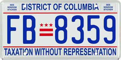 DC license plate FB8359