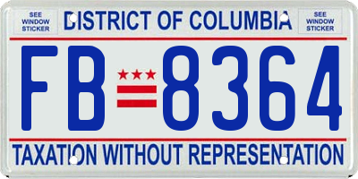 DC license plate FB8364