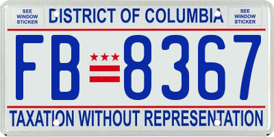 DC license plate FB8367