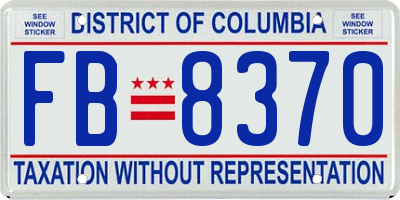 DC license plate FB8370