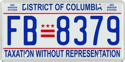 DC license plate FB8379