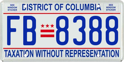 DC license plate FB8388