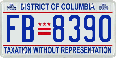 DC license plate FB8390