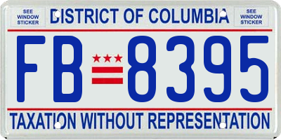 DC license plate FB8395