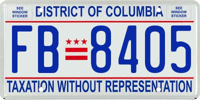 DC license plate FB8405