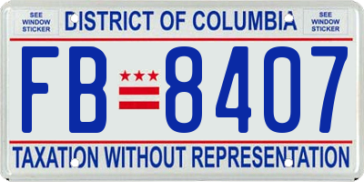 DC license plate FB8407