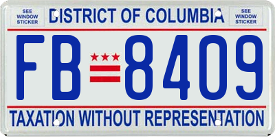 DC license plate FB8409