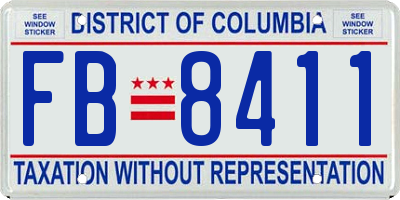 DC license plate FB8411