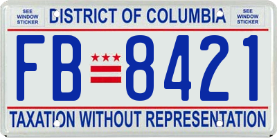 DC license plate FB8421