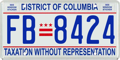 DC license plate FB8424