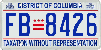 DC license plate FB8426