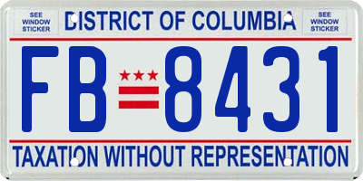 DC license plate FB8431