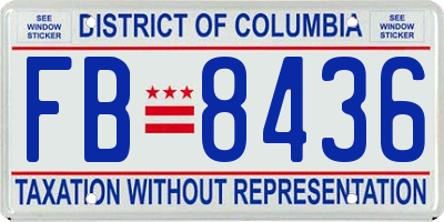 DC license plate FB8436