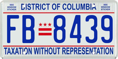 DC license plate FB8439