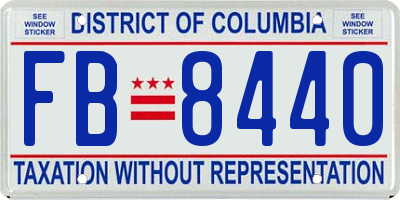 DC license plate FB8440